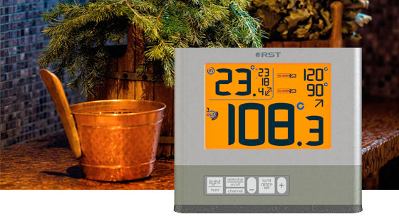 Электронный термометр с дистанционным контролем для парной и сауны.